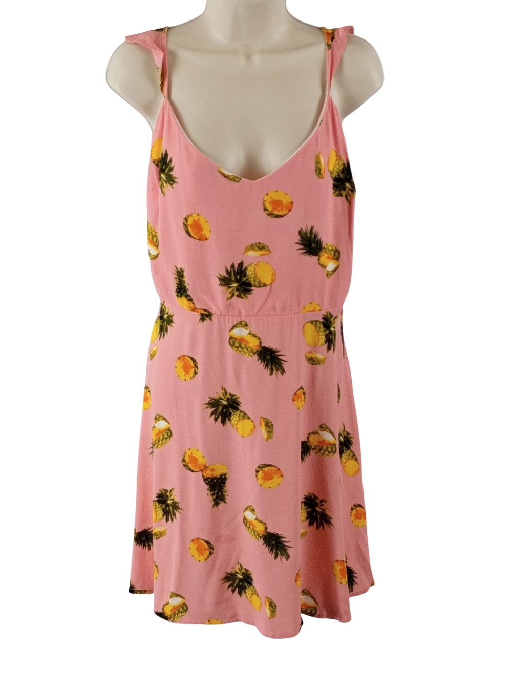 Pink Pineapple Print  Sun Dress
